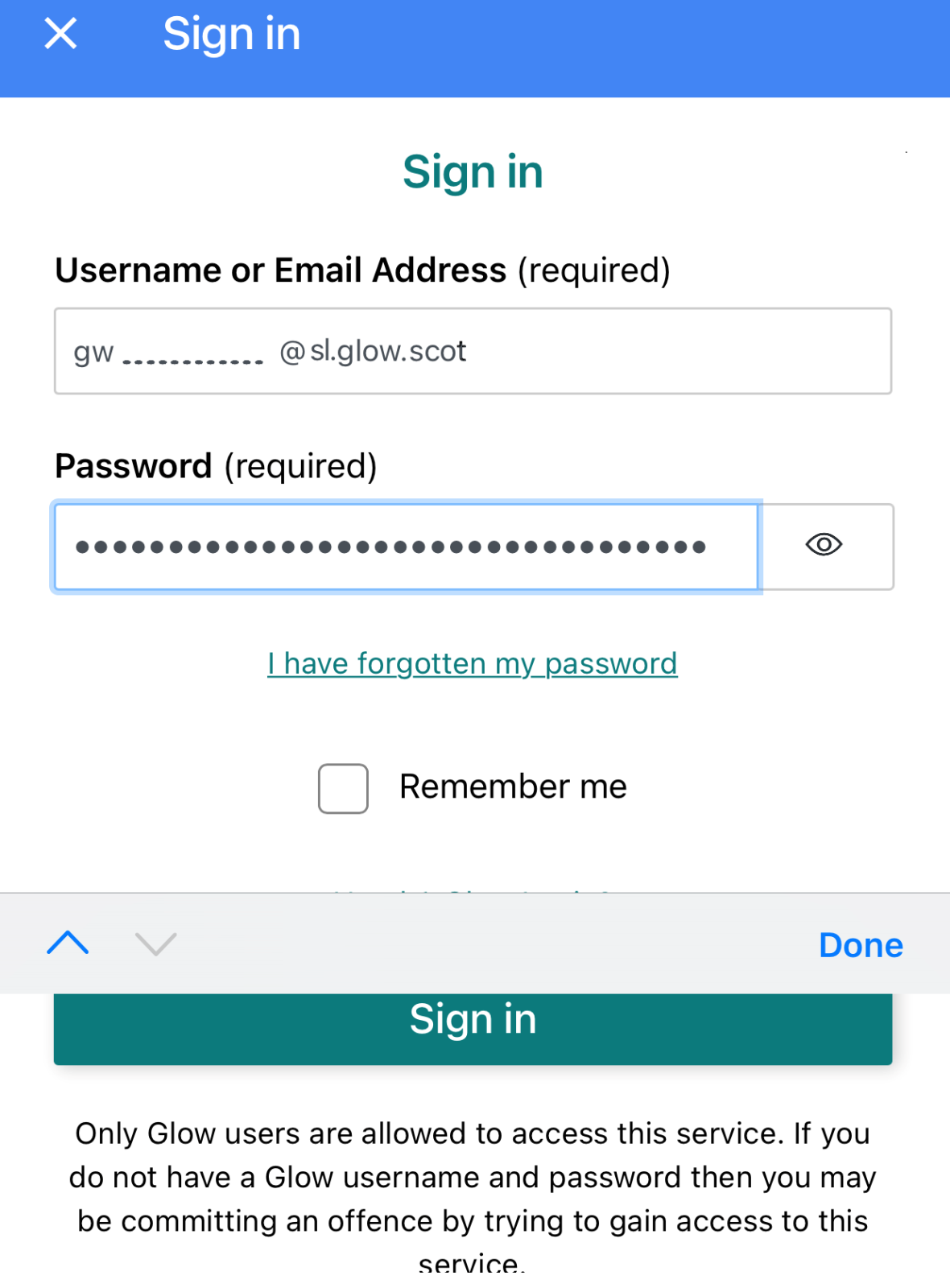 Entering your GSuite / Gmail account details