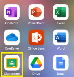 Selecting the Google Classroom icon